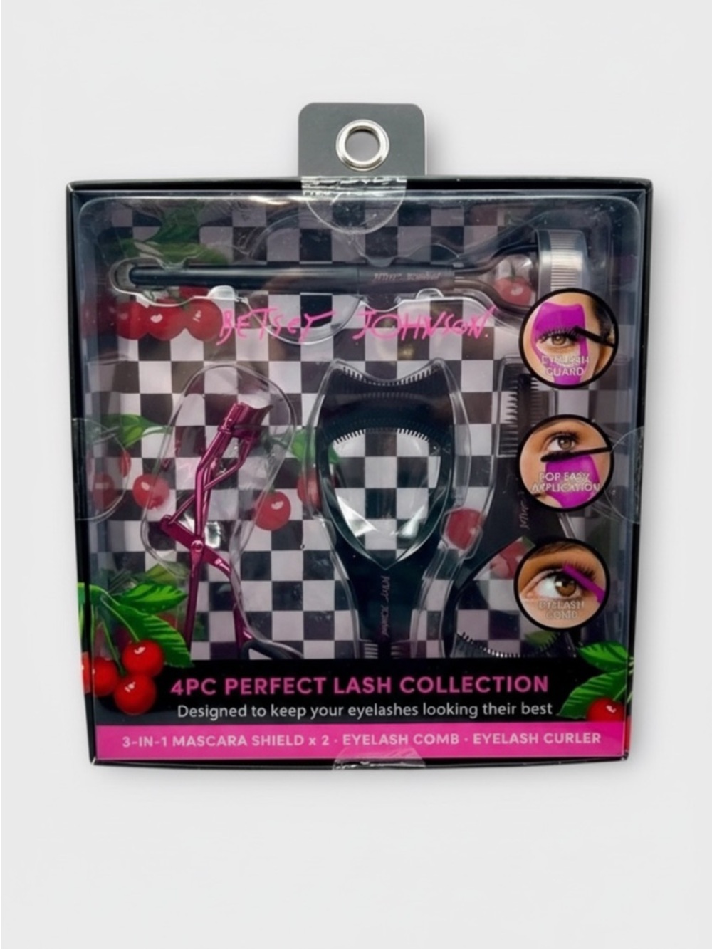 Betsey Johnson Black Pink Lash Set